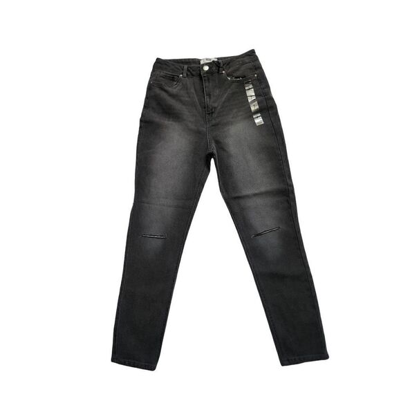 New Refuge Denim Mom High Rise Stretch Black Jeans - Picture 1 of 5